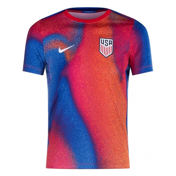 USA maillot d'entraînement d'avant-match uniforme de football pour hommes vêtements de sport rouges kit de football chemise haute Copa America 2024
